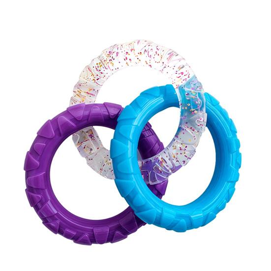 Three-Ring Dog Toy Interactive Dog Tug of War Toy Connected Rings Dog Chew Toy