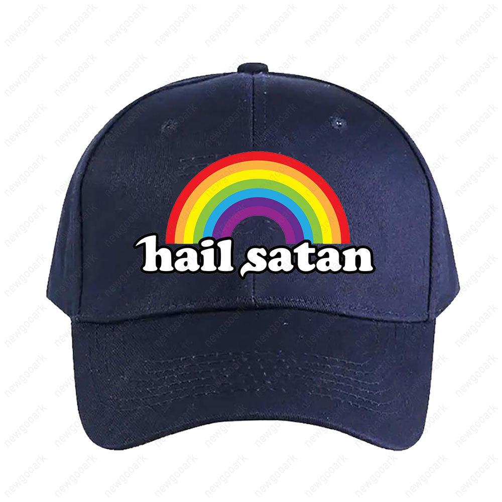 Hail Satan Regenbogen Kappe Sommer Damen Unisex Schirmmütze Mode Lässig Verstellbar Bedruckte Baseballkappen Erwachsene