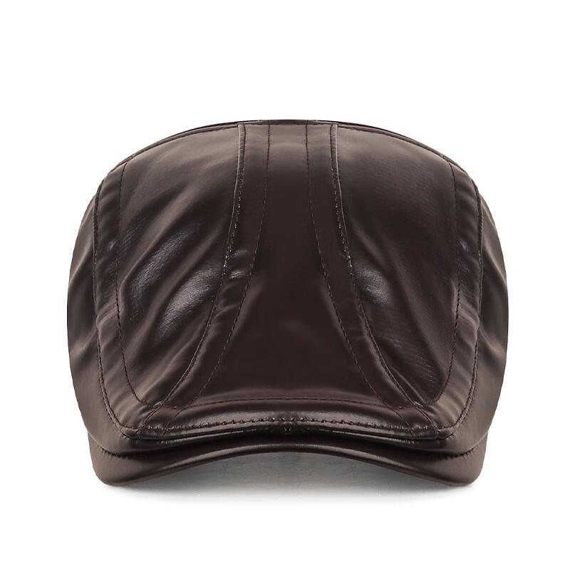 Herren Winter Warme PU Leder Ohrenklappen Entenschnabelmütze