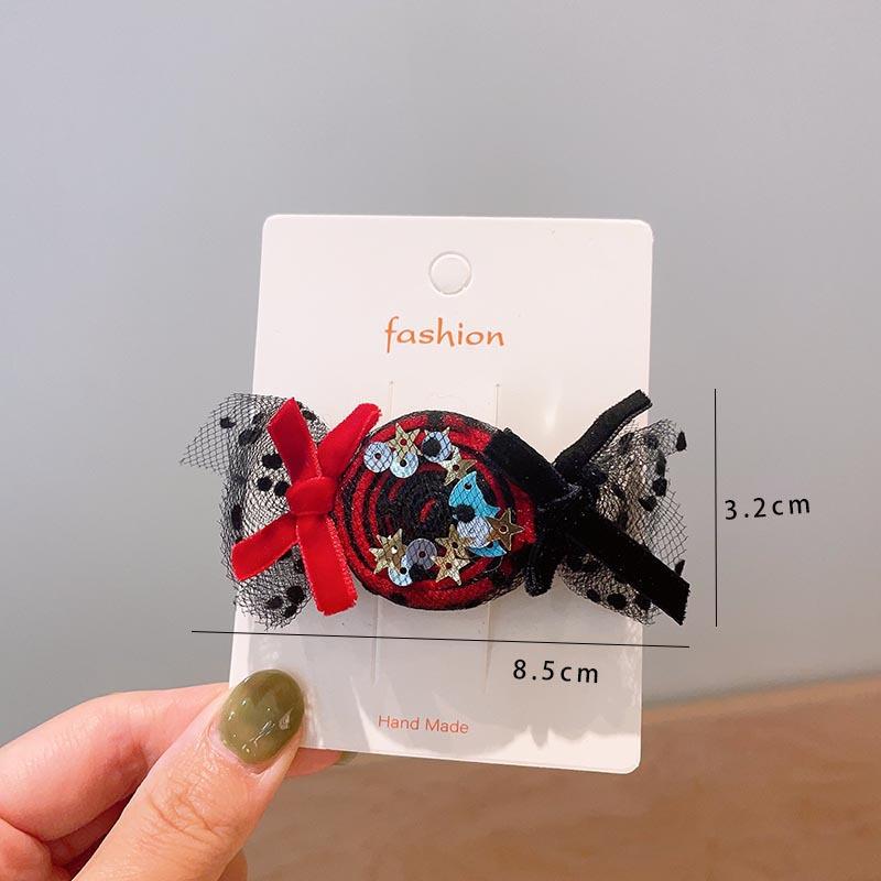 Halloween Children's Hair Accessories, Pumpkin Ghost, Funny Handmade Hair Clips, Black Bat Bow, Girl Party Hair Clips