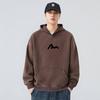 Foreign Trade Surplus Casual Lazy Style Hooded Pure Cotton Sweatshirt for Men, Spring Trendy Brand Printed Loose Long-Sleeve Top Jacket
