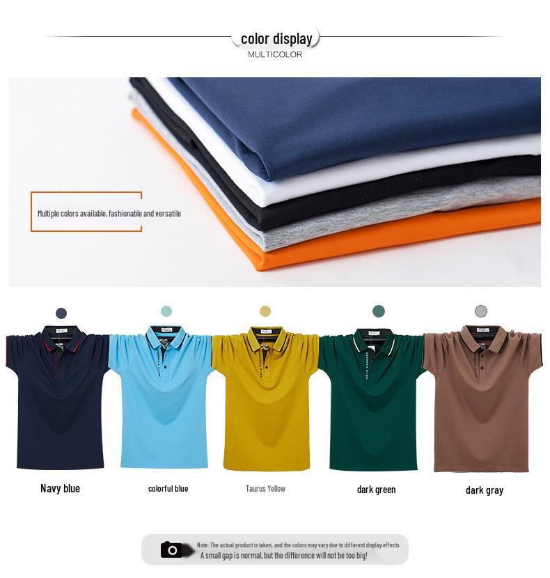 Men's 7XL Summer Polo Shirt - Big Size Cotton Short Sleeve with Turn-Down Collar