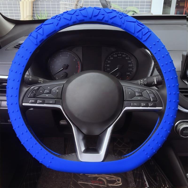 Car Steering Wheel Protector Covers 15inch Anti Slip Cover Elastic Geometric Pattern Cover Silicone Car Accessories