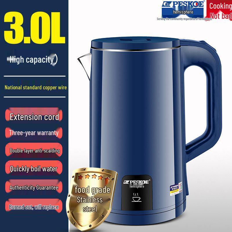 Durable Stainless Steel Electric Kettle - Large Capacity, Insulated, Thermostatic, New Model for Home Use
