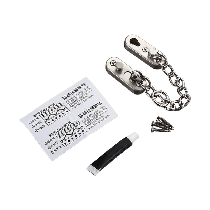 

Thickened Steel Apartment Door Chain Quick Installation Burglar Proof Lockset срібний