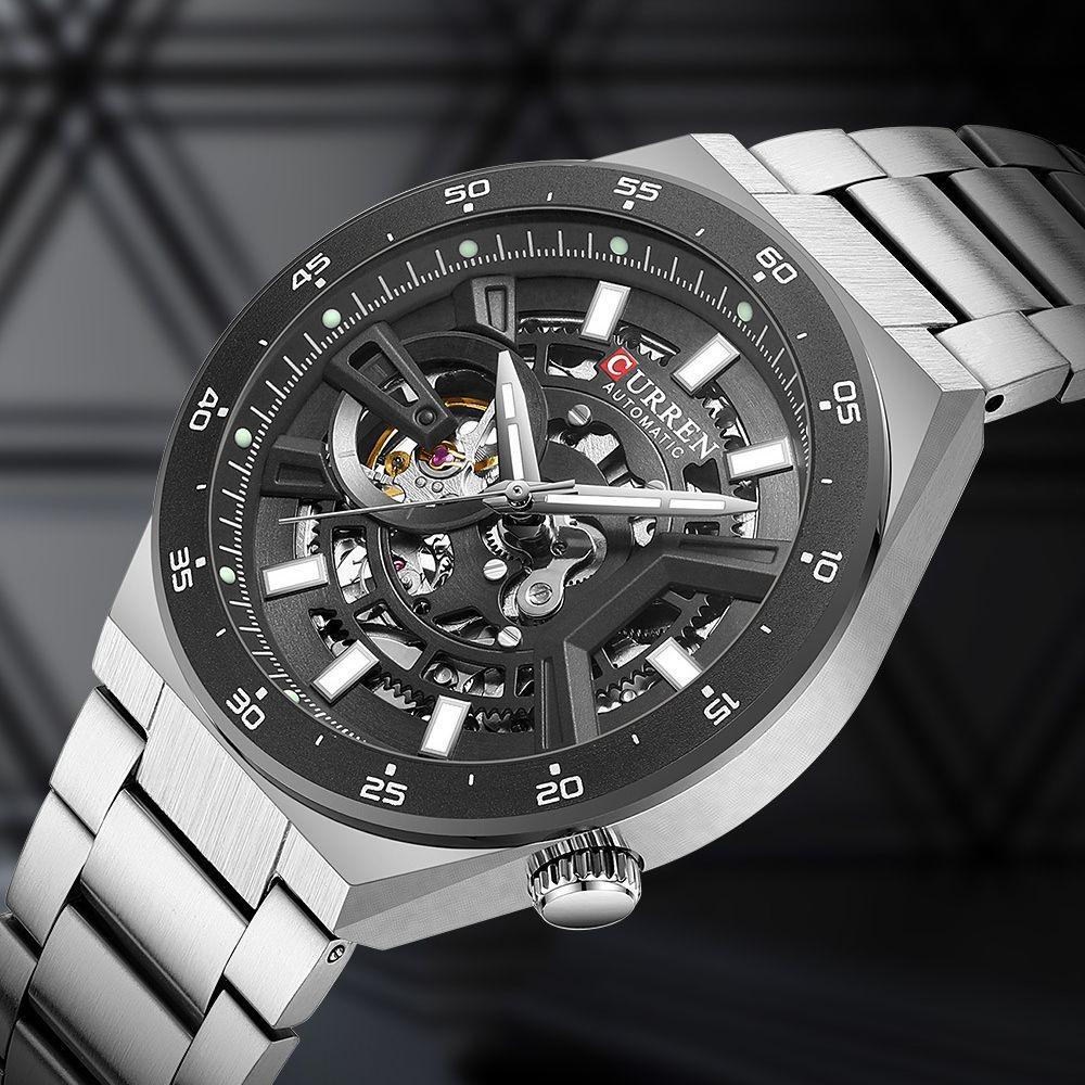 CURREN Casual Fashion Multifunction Mechanical Watch for Men Top Brand Luxury Original Stainless Steel Wrist Watch