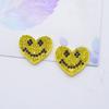 12Pcs/lots Diamond Smile Crystal Love Heart DIY Patches Rhinestone Stick-on Planar Scrapbooking  Accessories