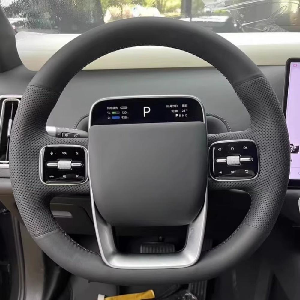 Car Steering Wheel Braid Cover Microfiber Leather L6 L7 L8 L9 MEGA ONE -2024 Steering Wrap Braid Cover For Li Auto L6