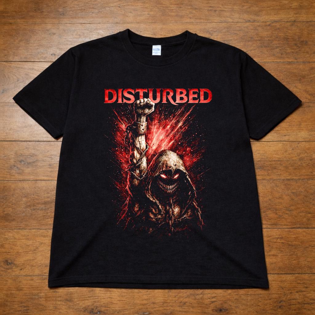 Disturbed Rising Fist T Shirt Rock Metal Band Tee Adults Kids Black