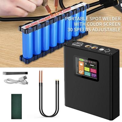 1PC Portable Design 30-speed Spot Welder with Digital Color Screen Display, Li-ion Battery 0.1~0.25-18650mm