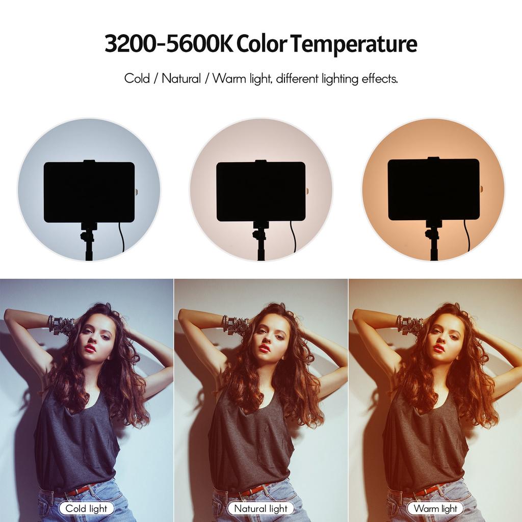 RGB Video Light Kit 10 Levels Brightness Dimmable USB LED Video Lighting Kit with Extendable Tripod