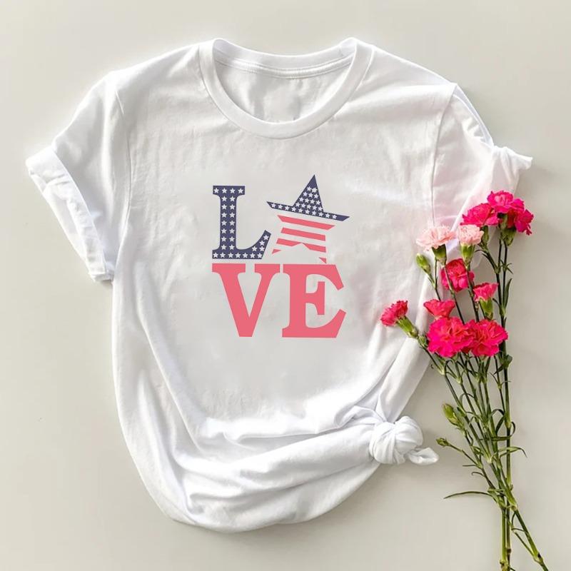 Baskılı Tişört Modal Kısa Kollu Yazlık Günlük Üst Kadın Tişörtleri