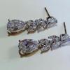 1 Pair Dangle Earrings Leaf Shape Rhinestones Jewelry Delicate Cubic Zirconia Stud Earrings for Wedding