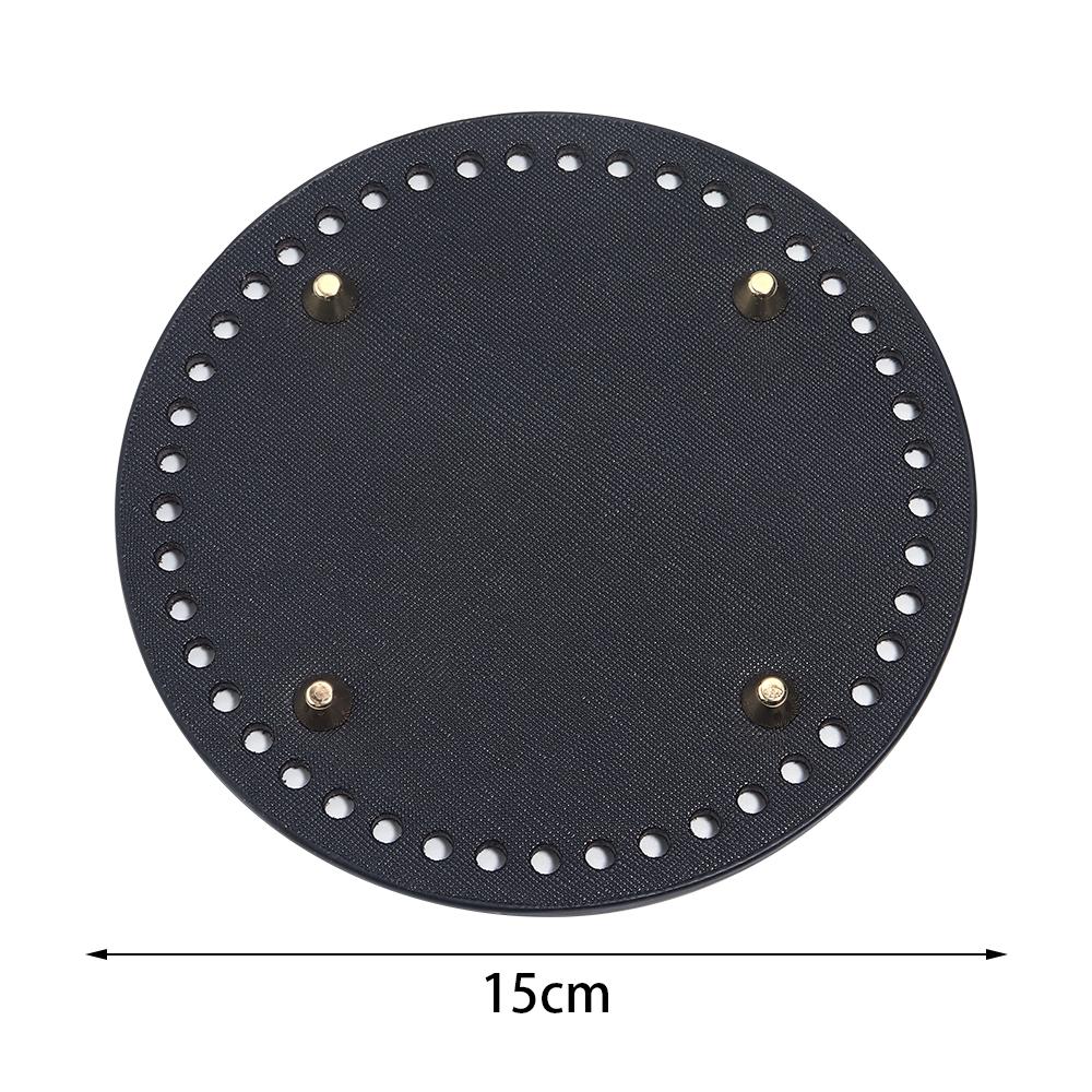 1pc Round Long Bottom For Knitted Bag PU Leather Bag Base Handmade Bottom With Holes Diy Crochet Bag Bottom Accessories