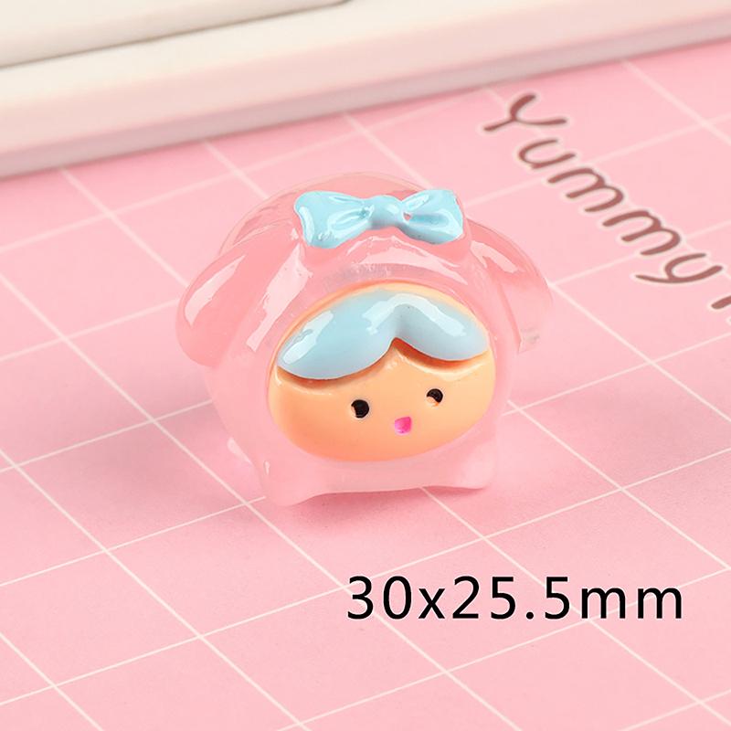 Cartoon Luminous Duck Resin Cabochon Miniature Dollhouse Accessories Diy Scrapbook Craft Christmas Decorations For Home