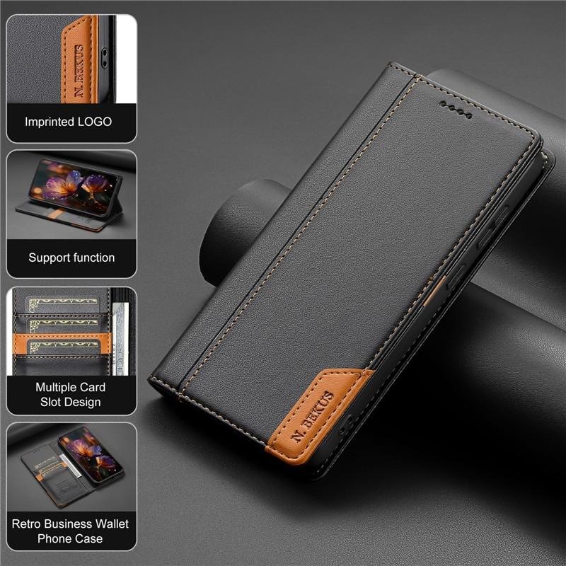 Retro Leather Wallet Case For Xiaomi 14T Pro 11T 12T 13T Pro Magnetic Card Slots Phone Holder Protective Book Cover