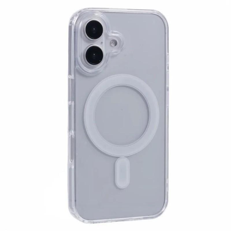 For iPhone 16 Clear Case Compatible with MagSafe WANLONFENG LM2 Series Phone Cover (Big Lens Hole)