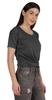 Inkmeso Summer Twist Front Knot Crop Top For Women With Short Sleeves Tee