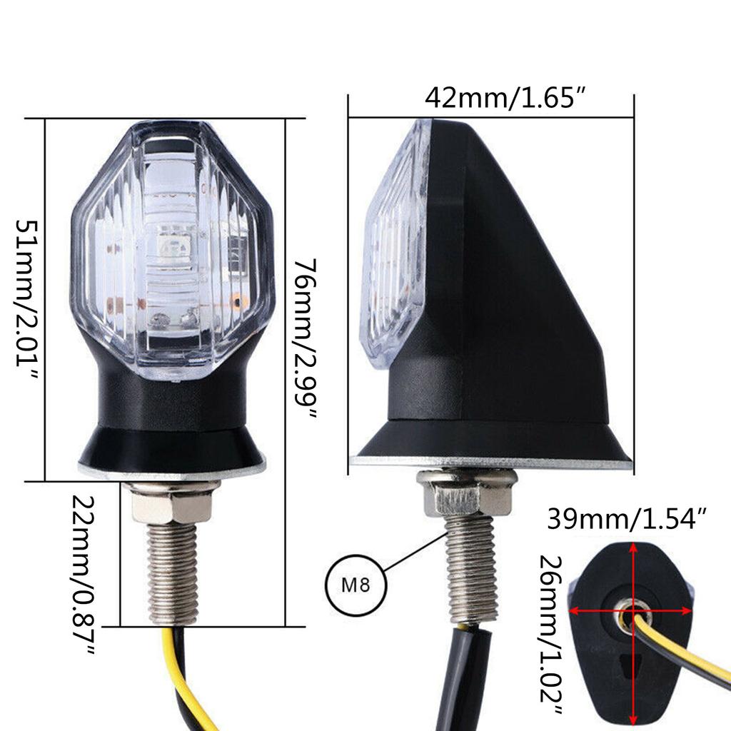 Universal Motorcycle-Turn Signal Light Built-Relay Flasher Led Flowing Water Blinker-Bendable Flashing Signals-Lamp 2pcs