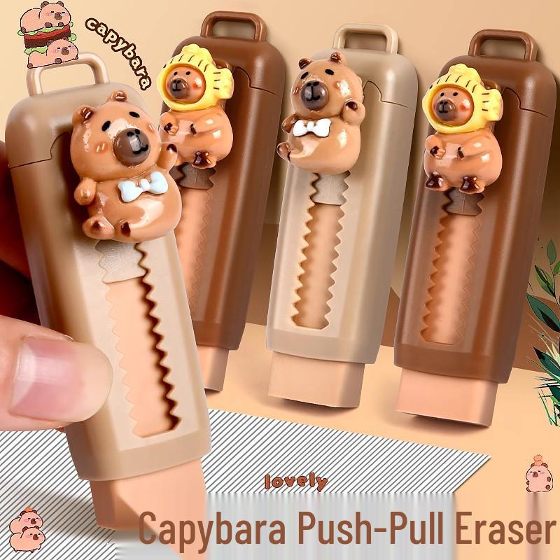 Capybara Crumb-Free Push-Pull Eraser for Kids