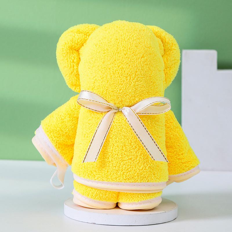 Coral Fleece Bear Towels Gift Set With Plush Hand Towels For Weddings And Birthdays