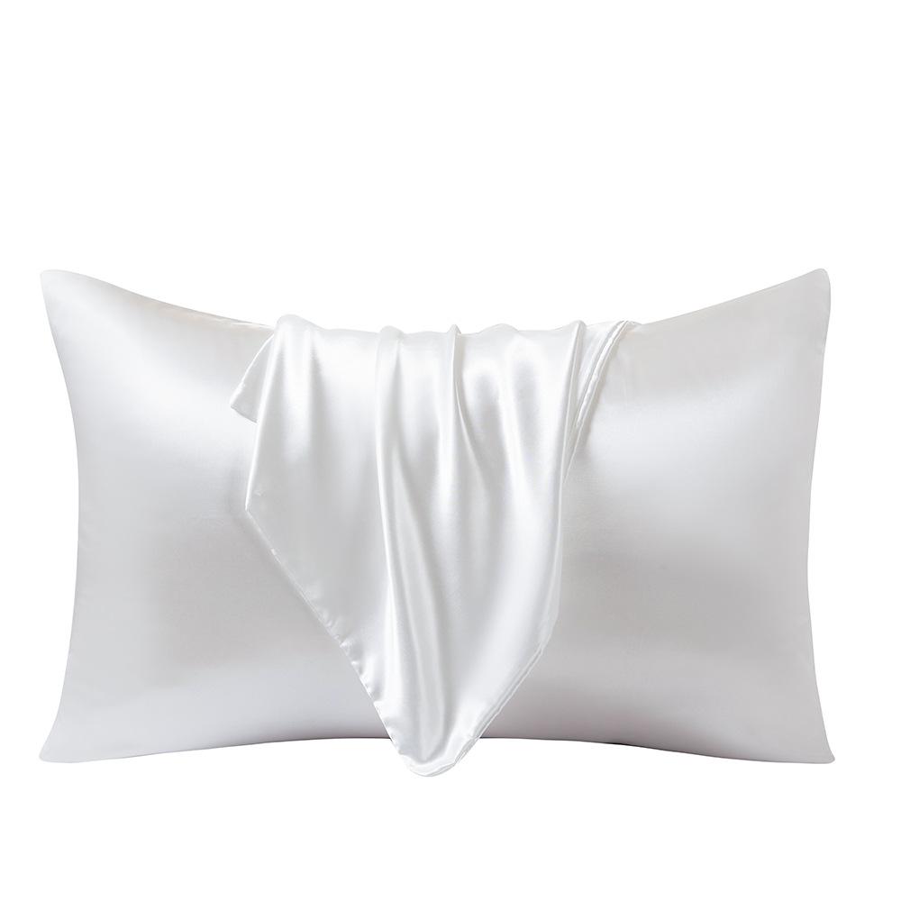 Pillowcase 18*28 Inches Rectangular Silk Pillowcase 2pcs Solid Color