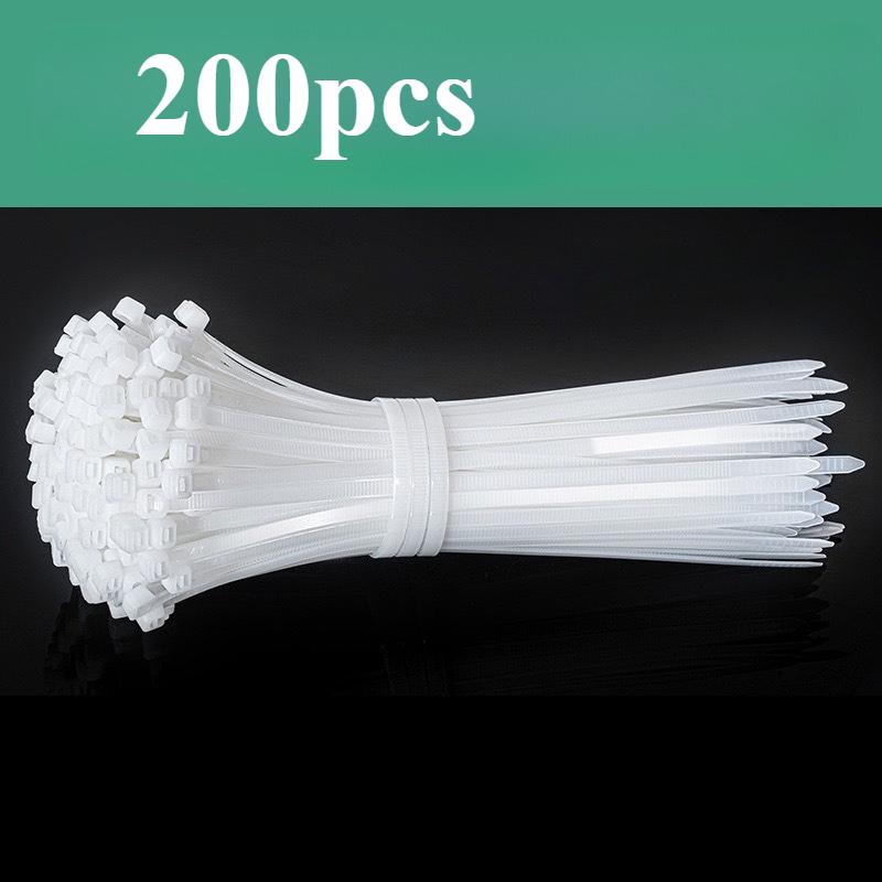 

200pcs Heavy Duty Cable Zip Ties Tensile Strength Self-Locking Black Nylon Tie WrapsHighstrength Material, Reusable Cable Ties