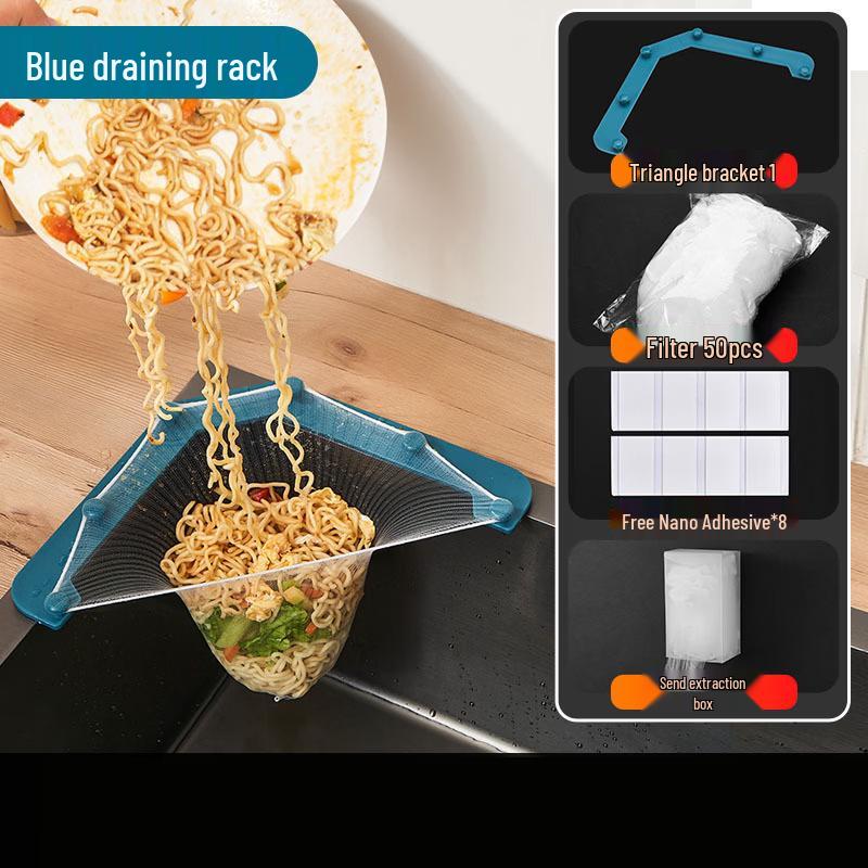Disposable Sink Strainer Filter Bags with Blue Frame Set
