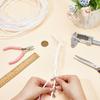 Plastic Imitation Cane Wire Cord, Flat, White, 5mm