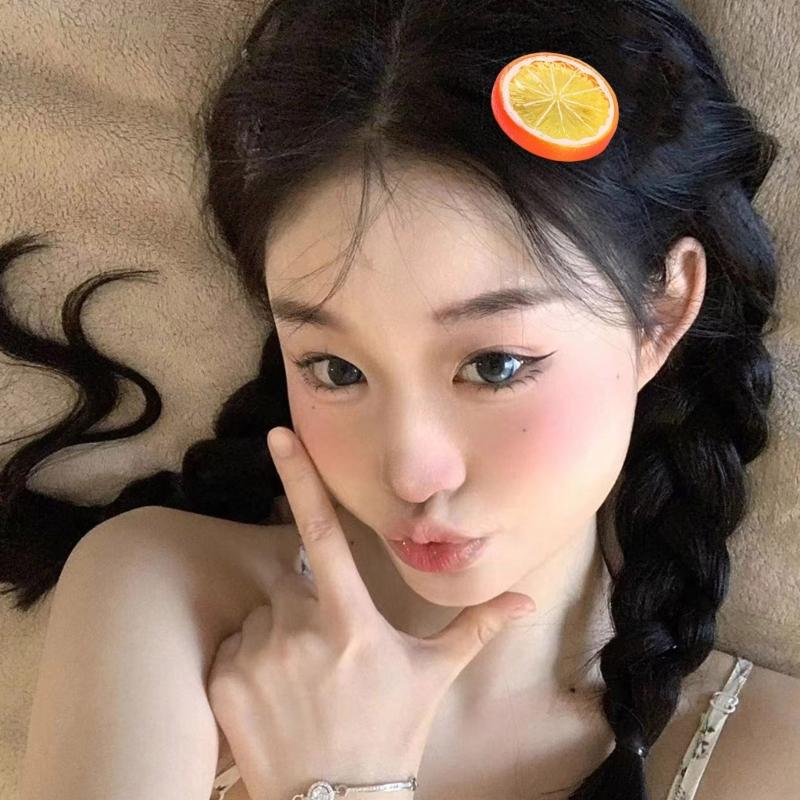3pcs Lemon Slices Hair Clip Cosplay Halloween Hair Barrettes Realistic Hairpin for Stylish Hairstyles