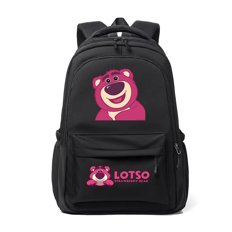Cute Strawberry Bear Trend Backpack Men'S And Women'S Leisure Campus Student School Bag