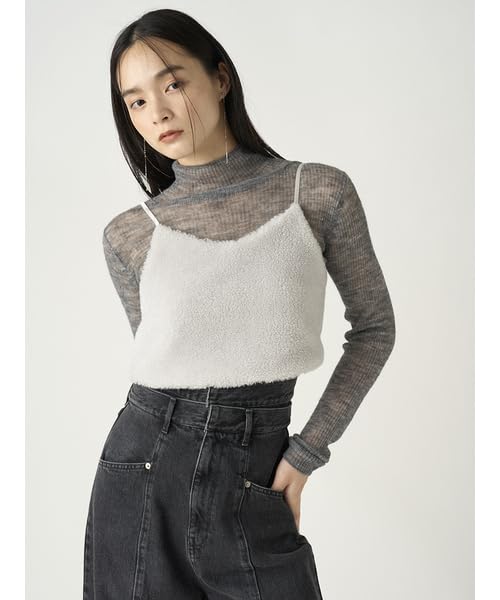 FRAY I.D. Women's Eco-Fur Lame Camisole Bustier FWFB244219 SLV