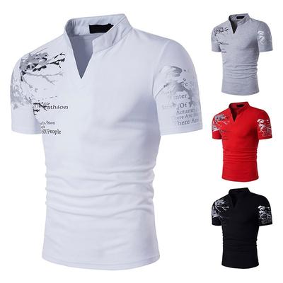 Summer Printed Plus Size Men's T-shirt Hot Selling Men's Short Sleeved Polo Shirt  Size