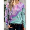 Fashionable Loose Casual Versatile Top Colorful Long Sleeved Round Neck Women's T-shirts