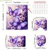 1/3/4pcs, Transform Your Bathroom with Purple Butterfly 2D FLAT Shower Curtain and Matching Rug Set - Elegant Floral Design fo