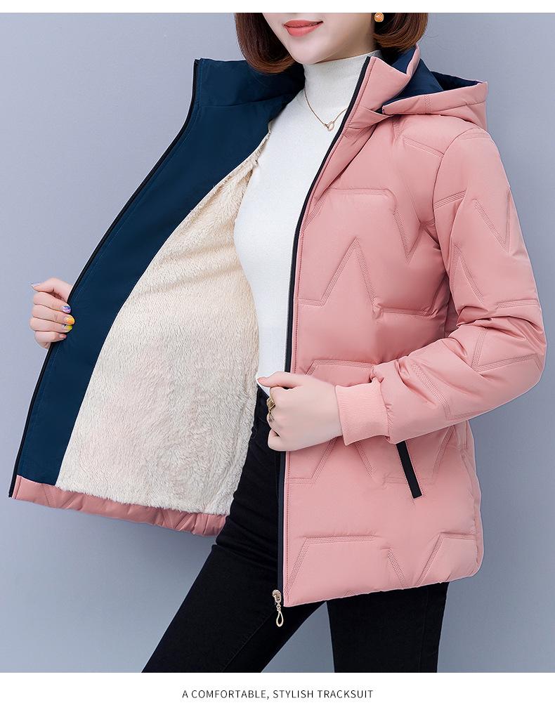 Jachetă de iarnă pentru femei din bumbac cu căptușeală din fleece 2024: Cald, Îngroșat, Stil Scurt pentru Anul Nou Vietnam