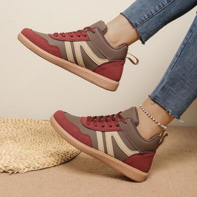Women's Wide Width High-Top German Trainer Sneakers - Lace-Up Retro Casual Shoes for Spring/Fall, Platform Skate Shoes