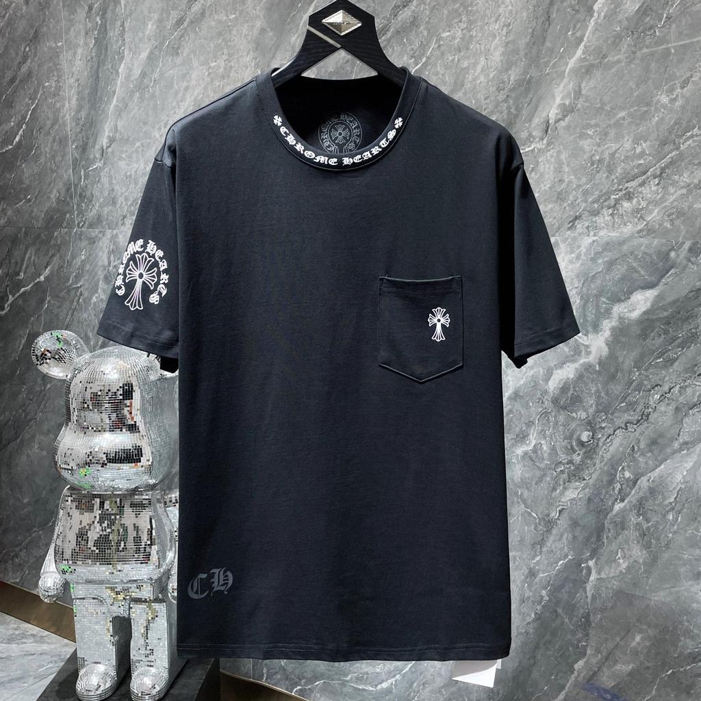 8010 CHROME HEARTS 2025 Sommer Neue Hochwertige Baumwolle Rundhals Lose Große Größe männer und frauen T-shirt Paar t-shirt