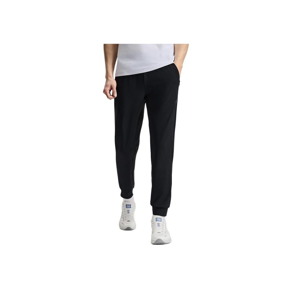 New FILA Fitness Knitted Sports Pants Men's Pitch Black A11M521608FBK