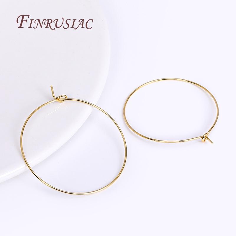 18K Gold Plated Round Earring Hoops Ear wire, Circle Earrings Blanks Findings, Thin Earring Hoop For DIY Earring Making Supplies