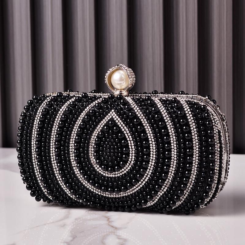 

White Summer Bag Pearl Women s Evening Bags Luxury Famous Fashion Handbag Designer Diamond Clutch Cross Body Purse Wedding чёрный