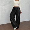 Women's Casual And Fashionable Elastic Waist Loose Wide Leg Pants