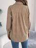 2025 Women's Casual European-American Corduroy Striped Shirt Jacket