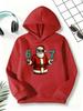Children Hoodie Trendy Xmas Cool Santa 67 Number Cartoon Front Graphic Print Long Sleeve Pullover Sweatshirt Kids Sport Tops
