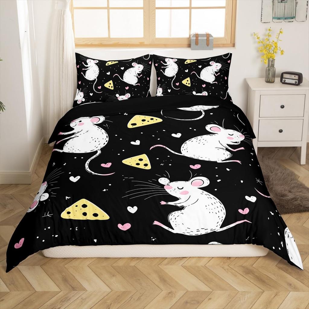Cheese Bedding Sets Yellow Food Dessert Comforter Covers for Boys Girls Kids Duvet Cover Sets Fashion Teens Bedroom Decor 3 Pcs