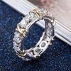 Twotone Womens Crossrhinestone Ring Fashion Classic Exquisite Decoration