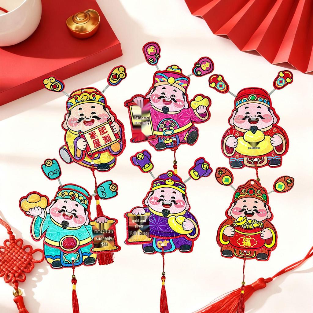 Wackelnder Kühlschrankmagnet Gott des Reichtums: Glücksbringer mit beweglichen Ohren für Doppeltür-Kühlschränke