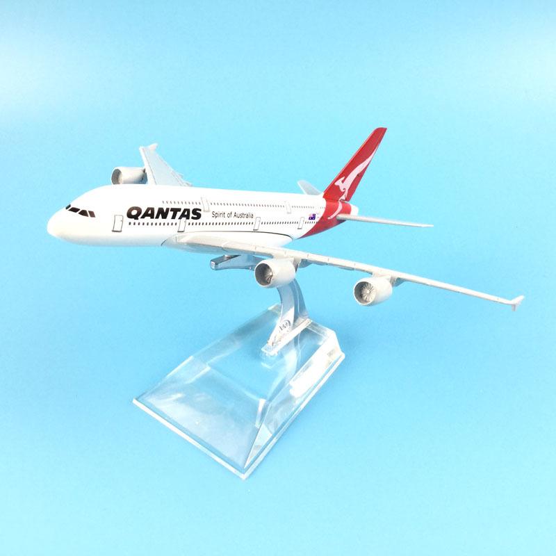Jason Tutu 16cm Qantas Airbus A380 Aircraft Model Planel Airplane Diecast Metal 1/400 Scale Planes