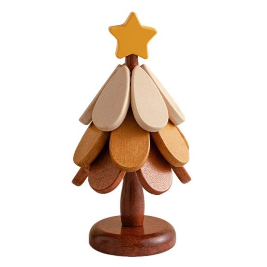 3Pcs Wooden Christmas Tree Trivets for Hot Dishes Heat Insulation