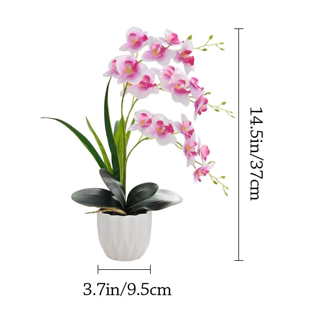 DIY Artificial Orchid Bonsai Multi-Bloom Artificial Faux Plants New Plastic Fake Flower Home Decor